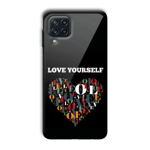 Love Yourself Customized Printed Glass Back Cover for Samsung Galaxy M32 4G