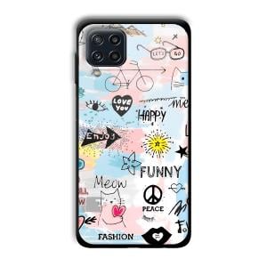 Illustrations Customized Printed Glass Back Cover for Samsung Galaxy M32 4G