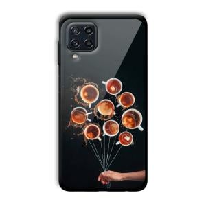 Coffee Cups Customized Printed Glass Back Cover for Samsung Galaxy M32 4G