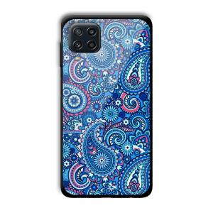 Blue Pattern Customized Printed Glass Back Cover for Samsung Galaxy M32 4G