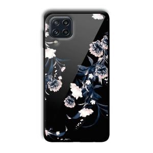 Dark Flowers Customized Printed Glass Back Cover for Samsung Galaxy M32 4G