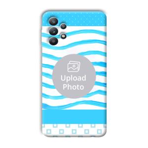 Blue Wavy Design Customized Printed Back Cover for Samsung Galaxy M32 5G