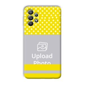 White & Yellow Customized Printed Back Cover for Samsung Galaxy M32 5G