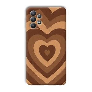 Brown Hearts Phone Customized Printed Back Cover for Samsung Galaxy M32 5G