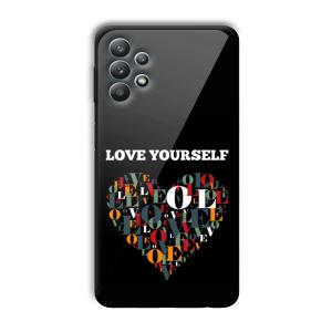 Love Yourself Customized Printed Glass Back Cover for Samsung Galaxy M32 5G