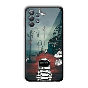 Little Astronaut Customized Printed Glass Back Cover for Samsung Galaxy M32 5G