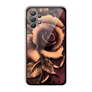 Brown Rose Customized Printed Glass Back Cover for Samsung Galaxy M32 5G