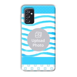 Blue Wavy Design Customized Printed Back Cover for Samsung Galaxy M52