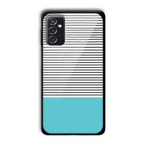 Cyan Stripes Customized Printed Glass Back Cover for Samsung Galaxy M52