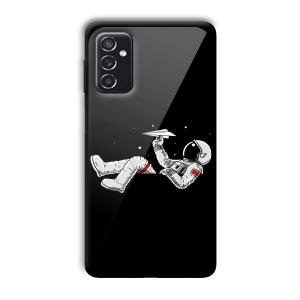 Lazy Astronaut Customized Printed Glass Back Cover for Samsung Galaxy M52