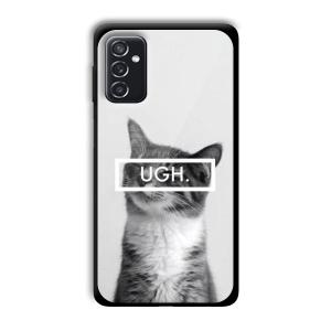 UGH Irritated Cat Customized Printed Glass Back Cover for Samsung Galaxy M52