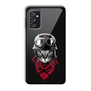 Rider Cat Customized Printed Glass Back Cover for Samsung Galaxy M52