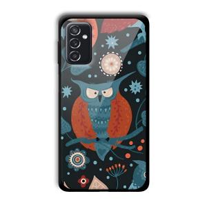 Blue Owl Customized Printed Glass Back Cover for Samsung Galaxy M52