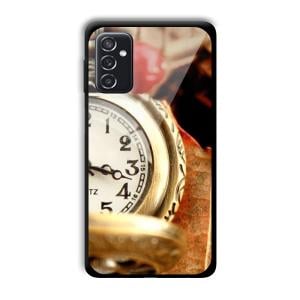 Golden Watch Customized Printed Glass Back Cover for Samsung Galaxy M52
