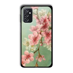 Pink Flowers Customized Printed Glass Back Cover for Samsung Galaxy M52