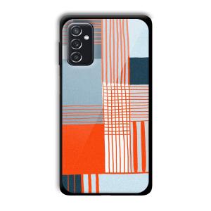 Orange Stripes Customized Printed Glass Back Cover for Samsung Galaxy M52