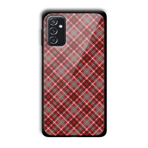 Red Checks Customized Printed Glass Back Cover for Samsung Galaxy M52