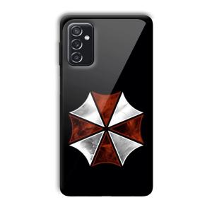Red and Silver Customized Printed Glass Back Cover for Samsung Galaxy M52