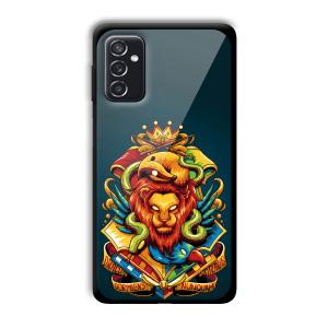 Fiery Lion Customized Printed Glass Back Cover for Samsung Galaxy M52