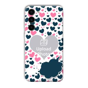 Blue & Pink Hearts Customized Printed Back Cover for Samsung Galaxy S23