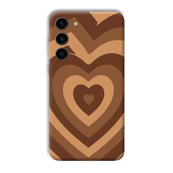 Brown Hearts Phone Customized Printed Back Cover for Samsung Galaxy S23