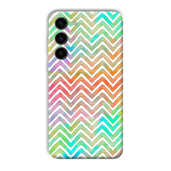 White Zig Zag Pattern Phone Customized Printed Back Cover for Samsung Galaxy S23