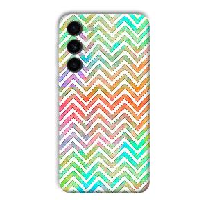 White Zig Zag Pattern Phone Customized Printed Back Cover for Samsung Galaxy S23