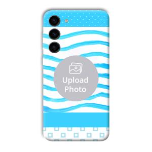 Blue Wavy Design Customized Printed Back Cover for Samsung S23+