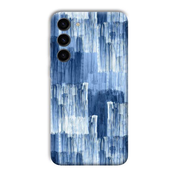 Blue White Lines Phone Customized Printed Back Cover for Samsung S23+