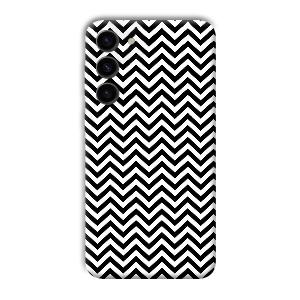 Black White Zig Zag Phone Customized Printed Back Cover for Samsung S23+