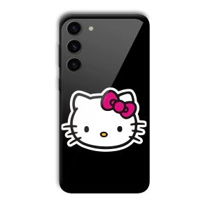 Cute Kitty Customized Printed Glass Back Cover for Samsung S23+