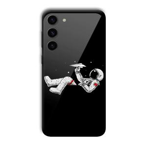 Lazy Astronaut Customized Printed Glass Back Cover for Samsung S23+