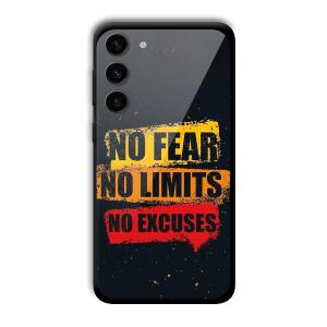 No Fear Customized Printed Glass Back Cover for Samsung S23+