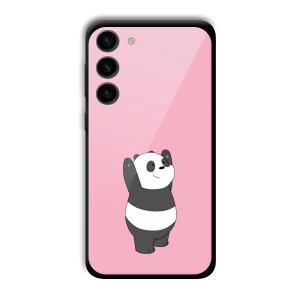 Pink Panda Customized Printed Glass Back Cover for Samsung S23+