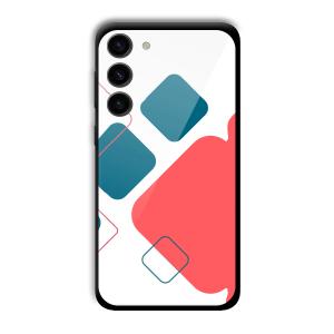 Abstract Squares Customized Printed Glass Back Cover for Samsung S23+