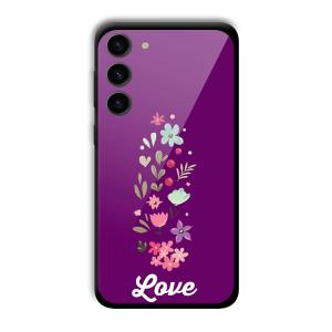 Purple Love Customized Printed Glass Back Cover for Samsung S23+