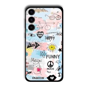 Illustrations Customized Printed Glass Back Cover for Samsung S23+