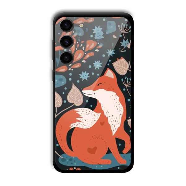 Cute Fox Customized Printed Glass Back Cover for Samsung S23+