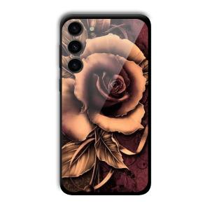 Brown Rose Customized Printed Glass Back Cover for Samsung S23+