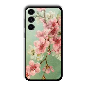 Pink Flowers Customized Printed Glass Back Cover for Samsung S23+