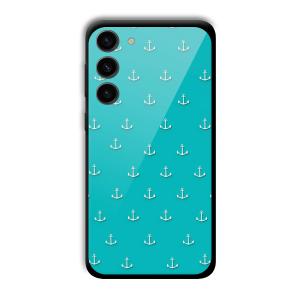 Teal Anchor Customized Printed Glass Back Cover for Samsung S23+