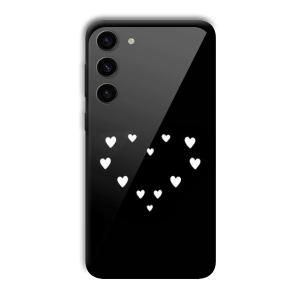 Little White Hearts Customized Printed Glass Back Cover for Samsung S23+
