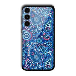 Blue Pattern Customized Printed Glass Back Cover for Samsung S23+