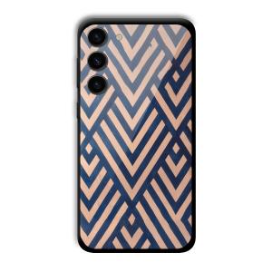 Gold and Blue Customized Printed Glass Back Cover for Samsung S23+