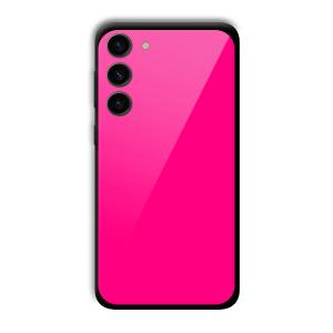 Neon Pink Customized Printed Glass Back Cover for Samsung S23+