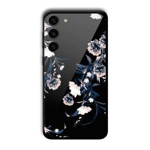 Dark Flowers Customized Printed Glass Back Cover for Samsung S23+