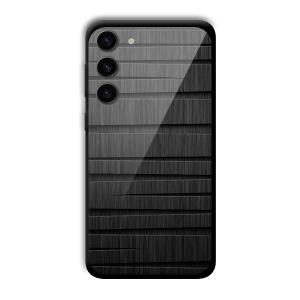 Black Wooden Pattern Customized Printed Glass Back Cover for Samsung Galaxy S23