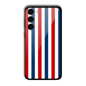 Red and Blue Customized Printed Glass Back Cover for Samsung