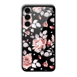 Flowery Design Customized Printed Glass Back Cover for Samsung