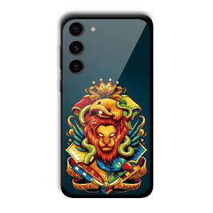 Fiery Lion Customized Printed Glass Back Cover for Samsung Galaxy S23